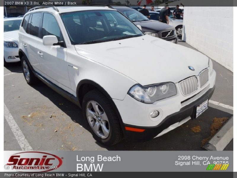 Alpine White / Black 2007 BMW X3 3.0si