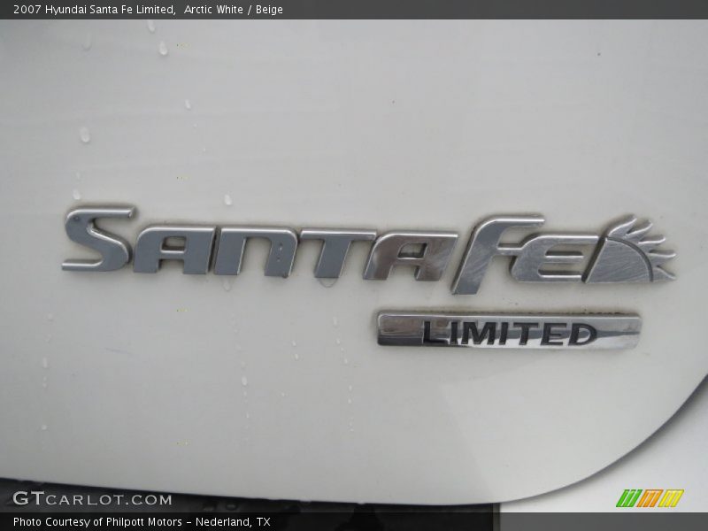 Arctic White / Beige 2007 Hyundai Santa Fe Limited