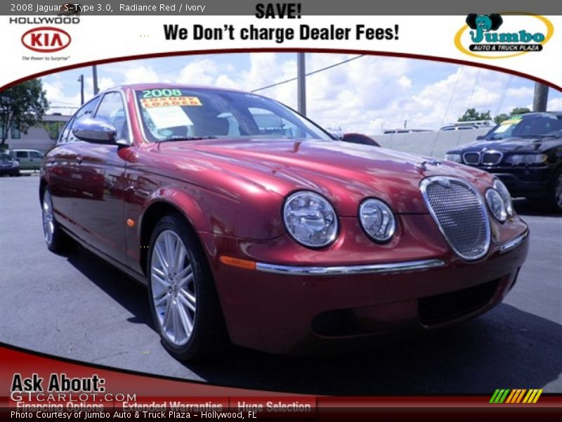Radiance Red / Ivory 2008 Jaguar S-Type 3.0