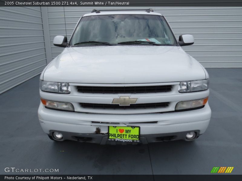 Summit White / Tan/Neutral 2005 Chevrolet Suburban 1500 Z71 4x4