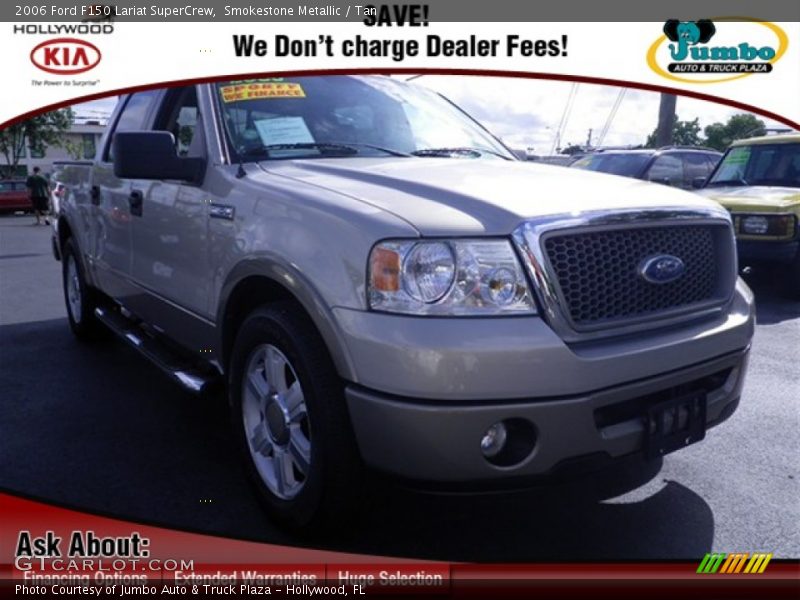 Smokestone Metallic / Tan 2006 Ford F150 Lariat SuperCrew