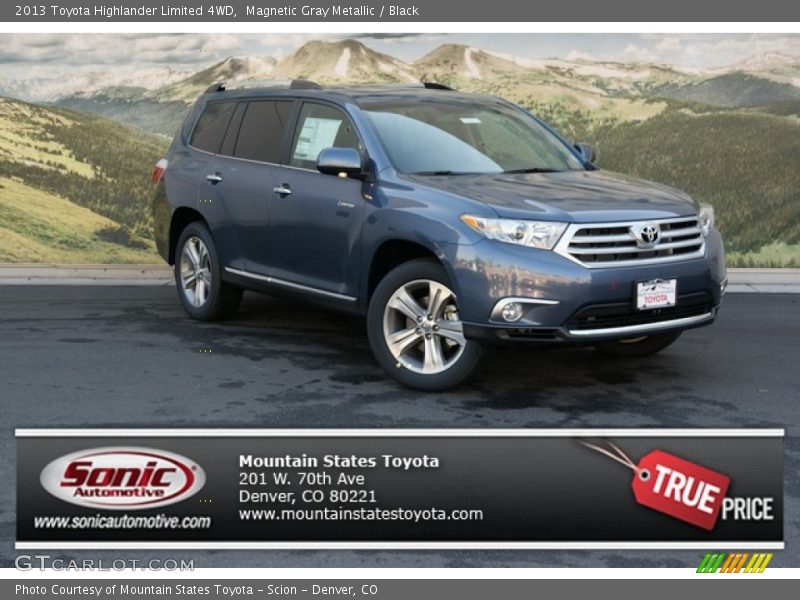 Magnetic Gray Metallic / Black 2013 Toyota Highlander Limited 4WD