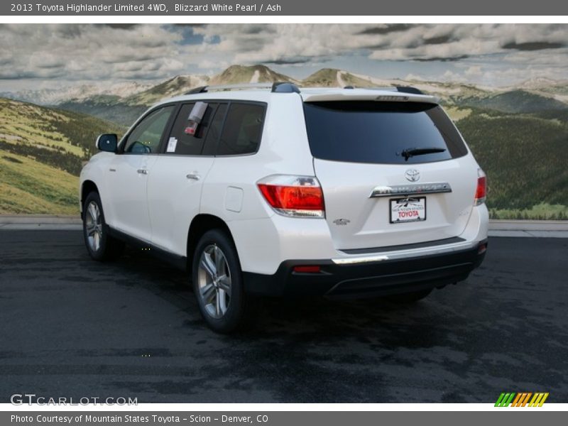 Blizzard White Pearl / Ash 2013 Toyota Highlander Limited 4WD