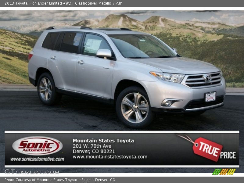 Classic Silver Metallic / Ash 2013 Toyota Highlander Limited 4WD