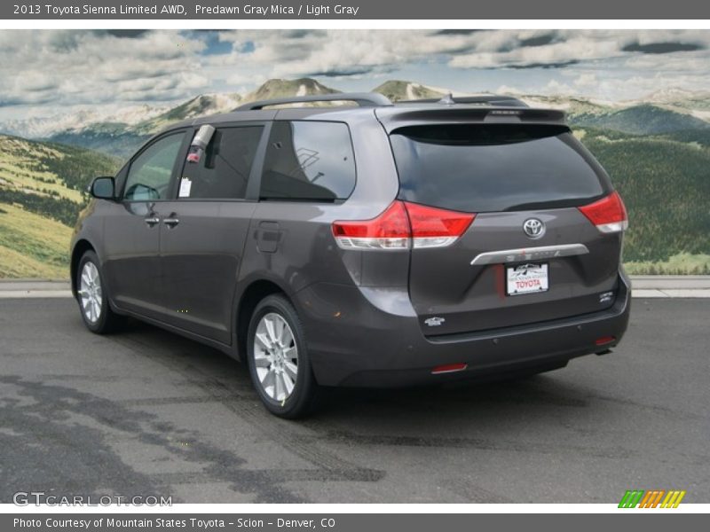 Predawn Gray Mica / Light Gray 2013 Toyota Sienna Limited AWD
