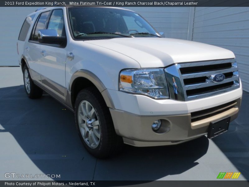 White Platinum Tri-Coat / King Ranch Charcoal Black/Chaparral Leather 2013 Ford Expedition King Ranch