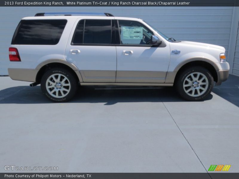 White Platinum Tri-Coat / King Ranch Charcoal Black/Chaparral Leather 2013 Ford Expedition King Ranch