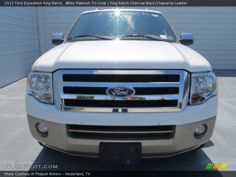 White Platinum Tri-Coat / King Ranch Charcoal Black/Chaparral Leather 2013 Ford Expedition King Ranch