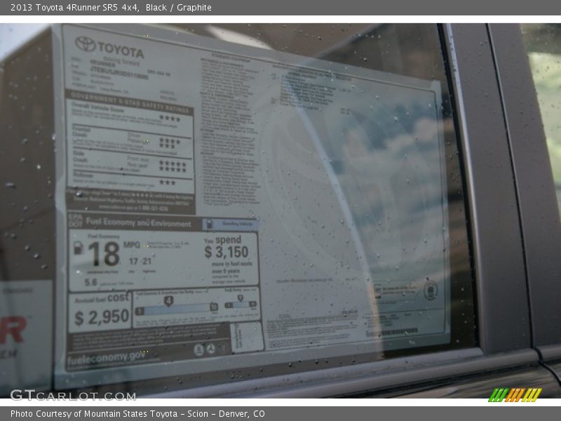 Black / Graphite 2013 Toyota 4Runner SR5 4x4