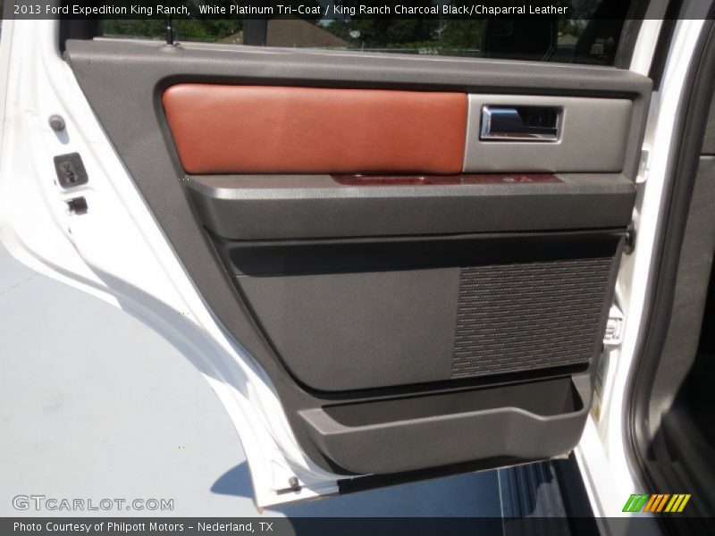 White Platinum Tri-Coat / King Ranch Charcoal Black/Chaparral Leather 2013 Ford Expedition King Ranch