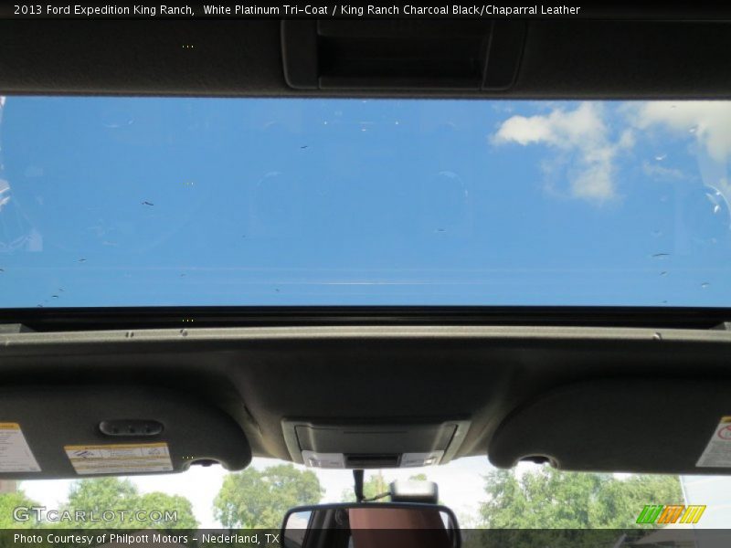 White Platinum Tri-Coat / King Ranch Charcoal Black/Chaparral Leather 2013 Ford Expedition King Ranch