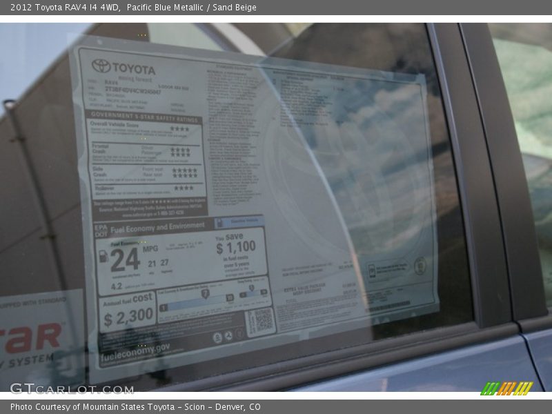 Pacific Blue Metallic / Sand Beige 2012 Toyota RAV4 I4 4WD