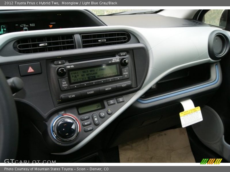 Moonglow / Light Blue Gray/Black 2012 Toyota Prius c Hybrid Two