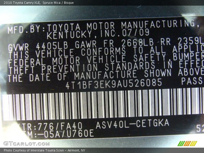 Spruce Mica / Bisque 2010 Toyota Camry XLE