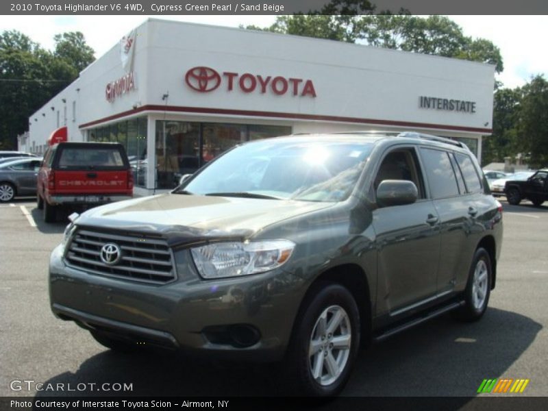 Cypress Green Pearl / Sand Beige 2010 Toyota Highlander V6 4WD