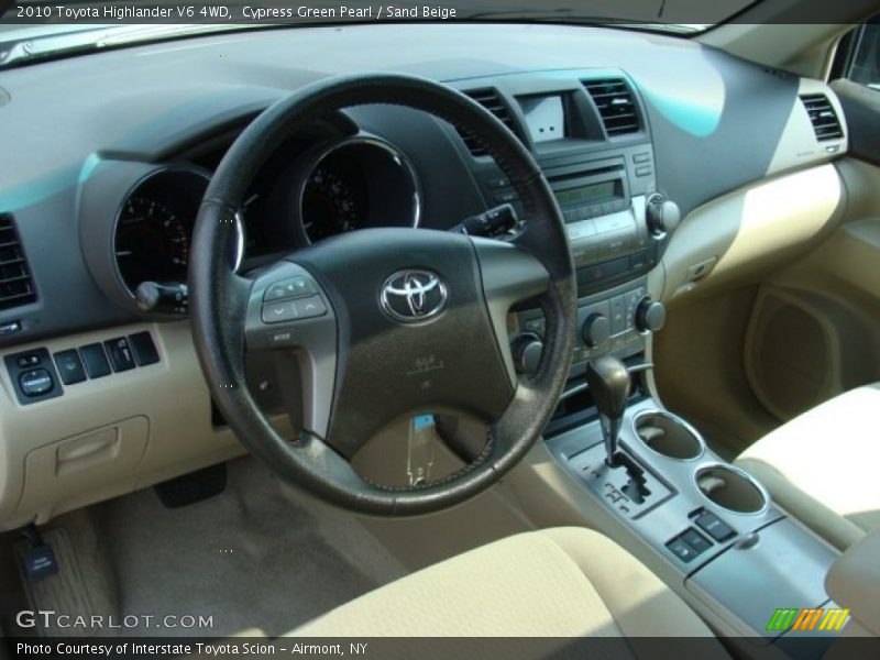 Cypress Green Pearl / Sand Beige 2010 Toyota Highlander V6 4WD