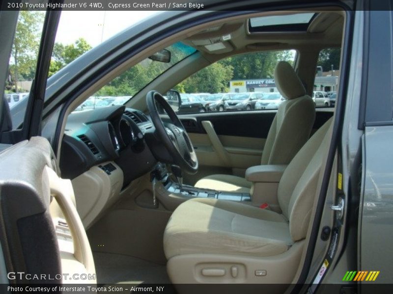Cypress Green Pearl / Sand Beige 2010 Toyota Highlander V6 4WD