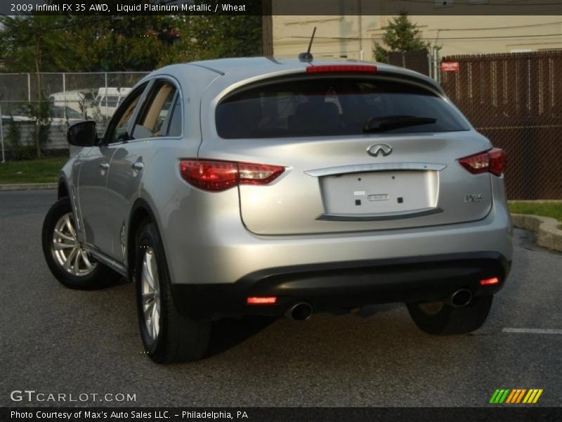 Liquid Platinum Metallic / Wheat 2009 Infiniti FX 35 AWD