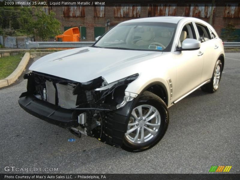 Liquid Platinum Metallic / Wheat 2009 Infiniti FX 35 AWD