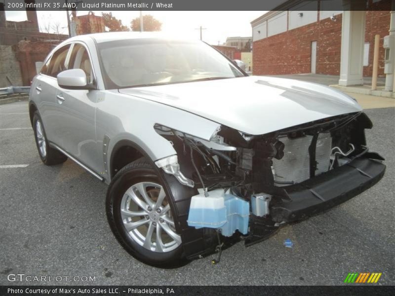 Liquid Platinum Metallic / Wheat 2009 Infiniti FX 35 AWD