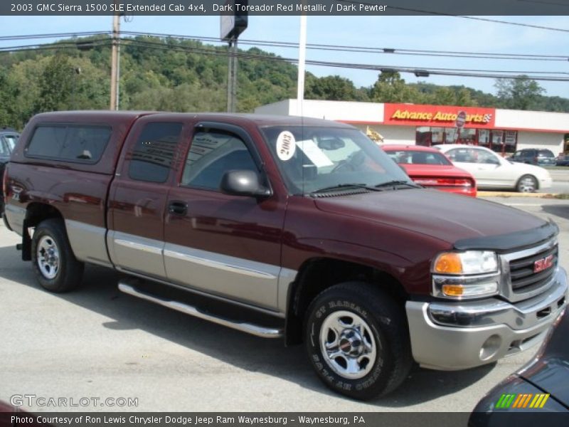 Dark Toreador Red Metallic / Dark Pewter 2003 GMC Sierra 1500 SLE Extended Cab 4x4