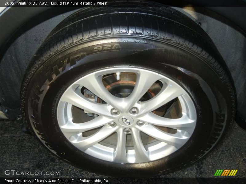Liquid Platinum Metallic / Wheat 2009 Infiniti FX 35 AWD