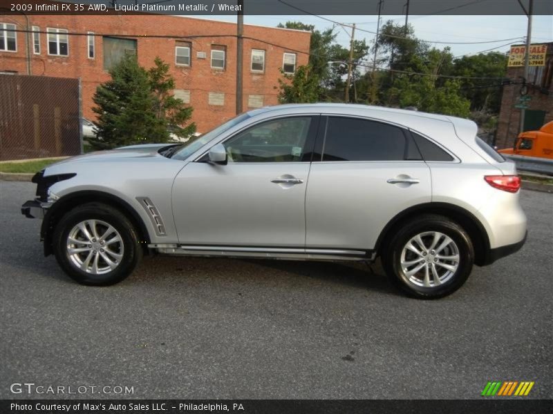 Liquid Platinum Metallic / Wheat 2009 Infiniti FX 35 AWD