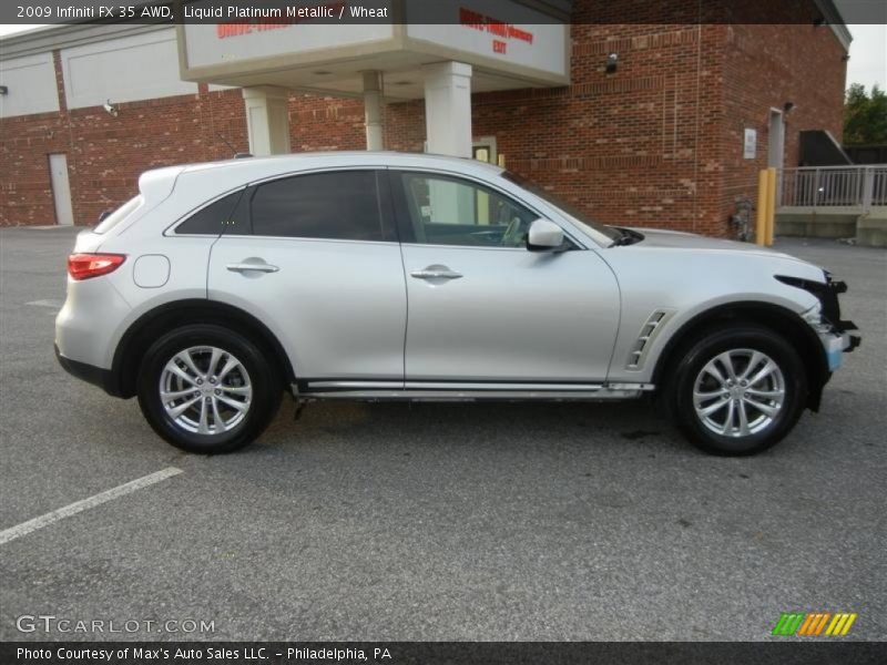 Liquid Platinum Metallic / Wheat 2009 Infiniti FX 35 AWD