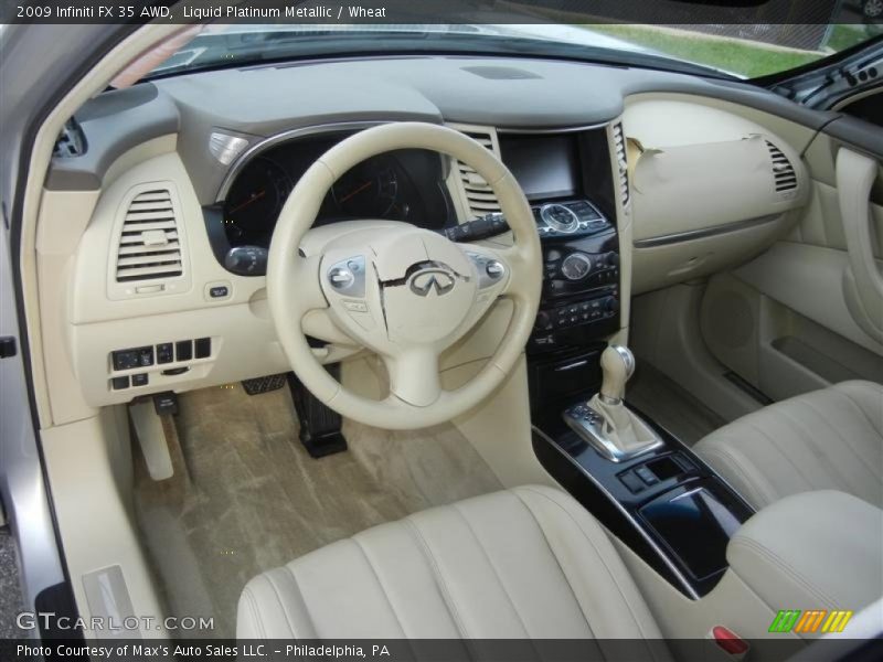 Liquid Platinum Metallic / Wheat 2009 Infiniti FX 35 AWD