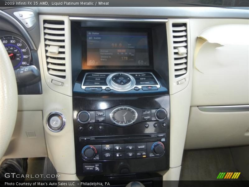 Liquid Platinum Metallic / Wheat 2009 Infiniti FX 35 AWD