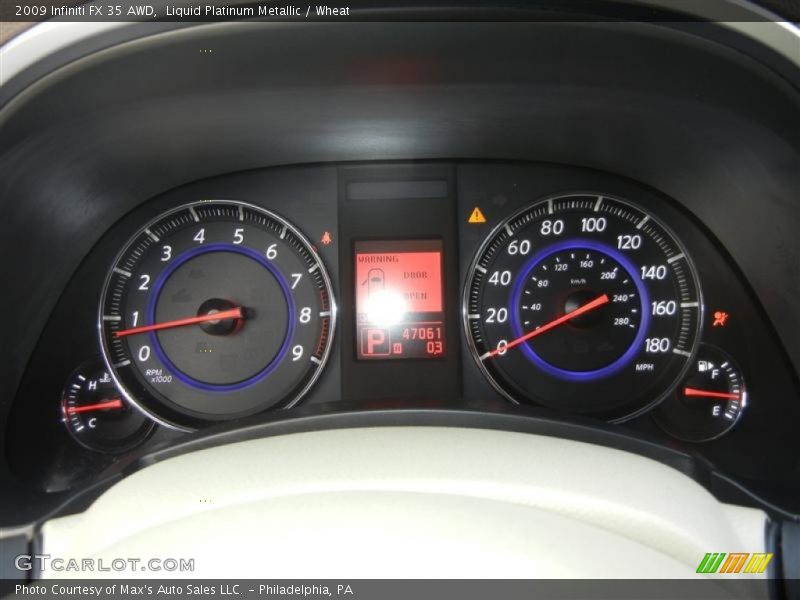 Liquid Platinum Metallic / Wheat 2009 Infiniti FX 35 AWD