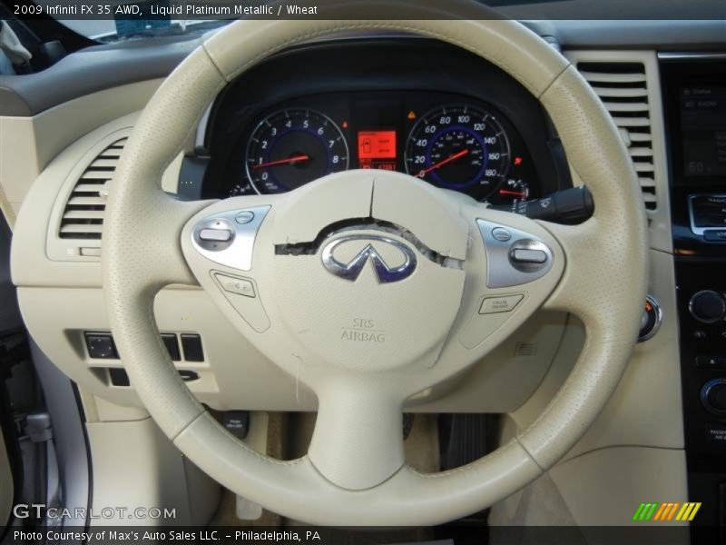 Liquid Platinum Metallic / Wheat 2009 Infiniti FX 35 AWD