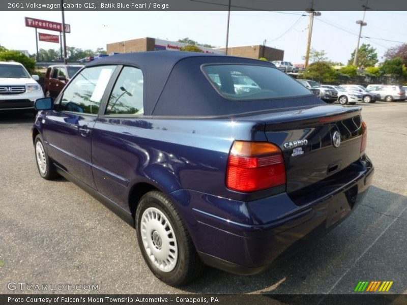 Batik Blue Pearl / Beige 2001 Volkswagen Cabrio GLS