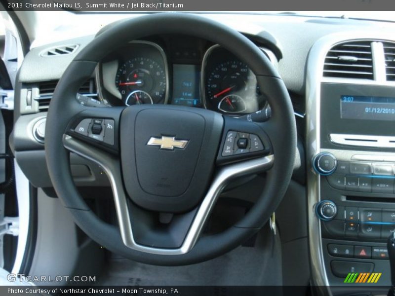 Summit White / Jet Black/Titanium 2013 Chevrolet Malibu LS