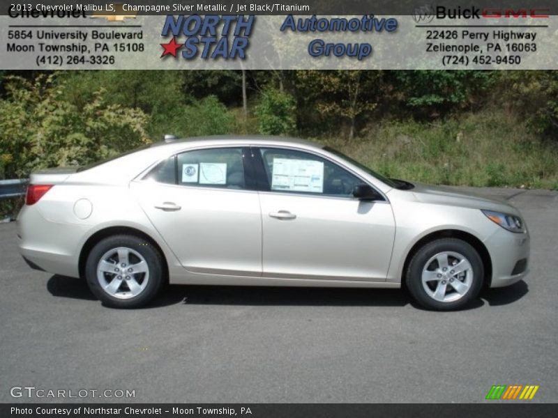 Champagne Silver Metallic / Jet Black/Titanium 2013 Chevrolet Malibu LS