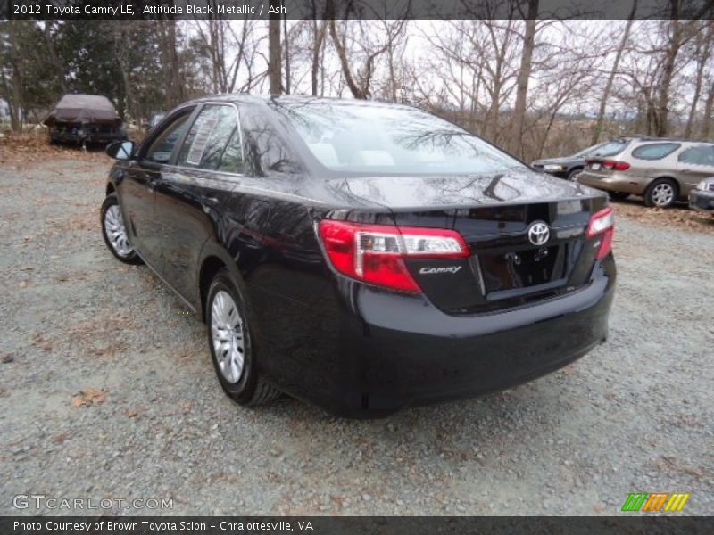 Attitude Black Metallic / Ash 2012 Toyota Camry LE