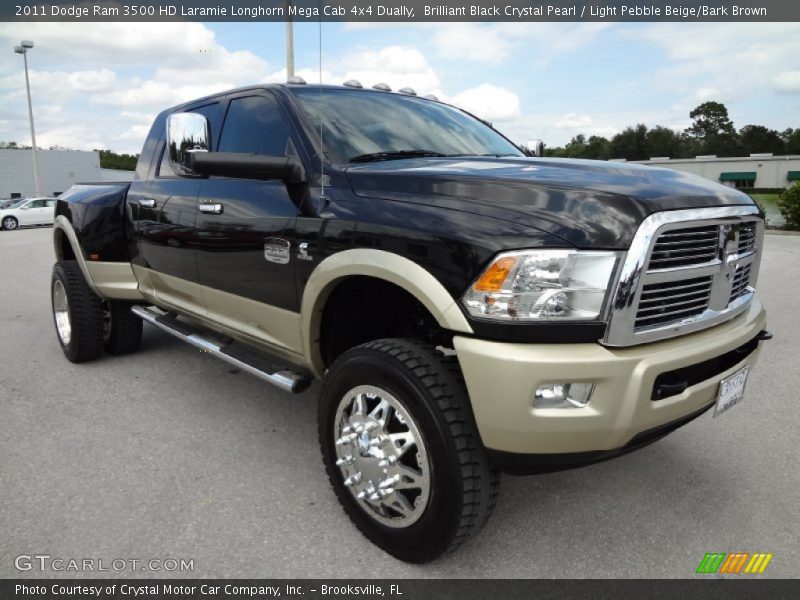 Front 3/4 View of 2011 Ram 3500 HD Laramie Longhorn Mega Cab 4x4 Dually