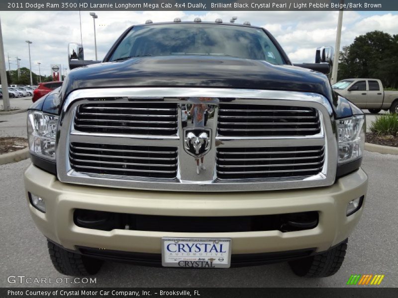 Brilliant Black Crystal Pearl / Light Pebble Beige/Bark Brown 2011 Dodge Ram 3500 HD Laramie Longhorn Mega Cab 4x4 Dually