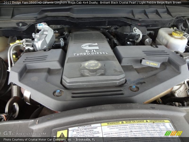  2011 Ram 3500 HD Laramie Longhorn Mega Cab 4x4 Dually Engine - 6.7 Liter OHV 24-Valve Cummins Turbo-Diesel Inline 6 Cylinder