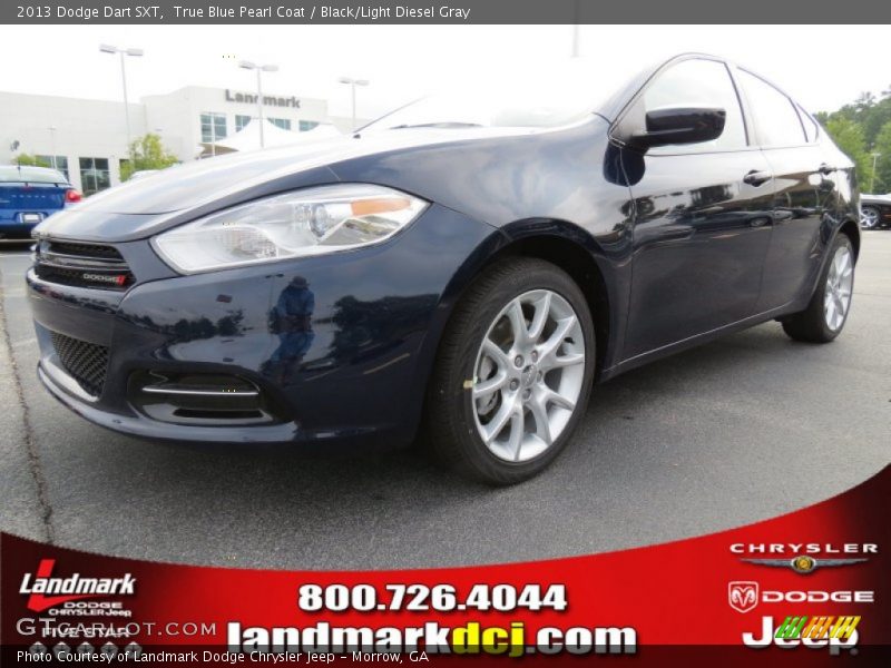 True Blue Pearl Coat / Black/Light Diesel Gray 2013 Dodge Dart SXT