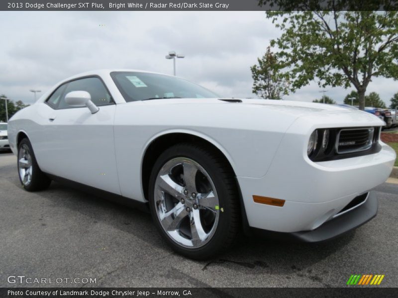 Bright White / Radar Red/Dark Slate Gray 2013 Dodge Challenger SXT Plus