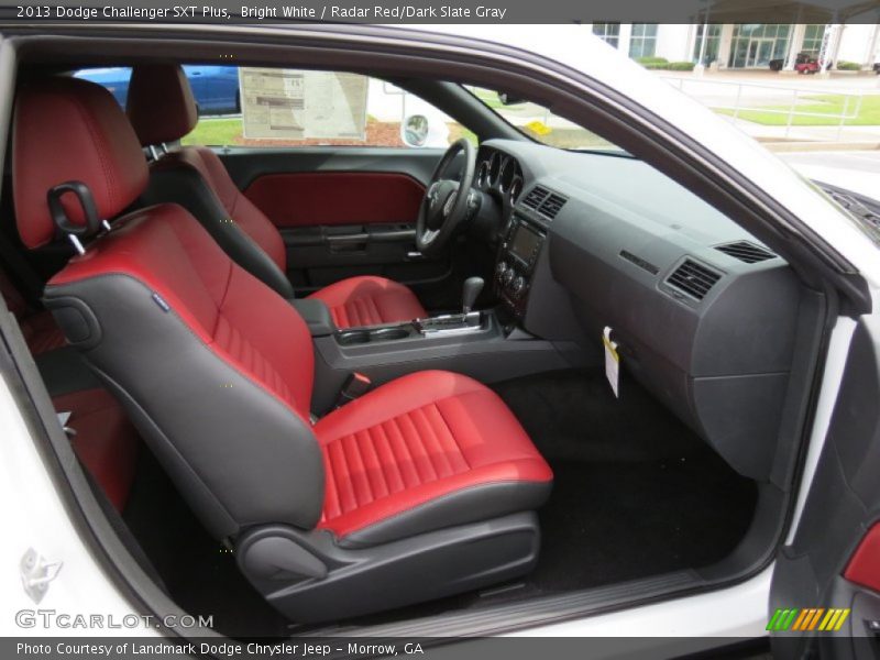 Bright White / Radar Red/Dark Slate Gray 2013 Dodge Challenger SXT Plus