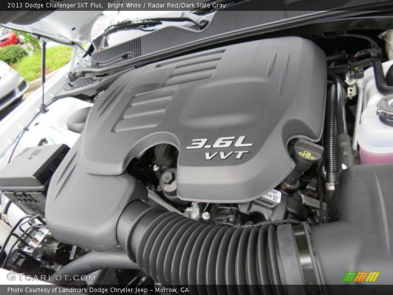 Bright White / Radar Red/Dark Slate Gray 2013 Dodge Challenger SXT Plus