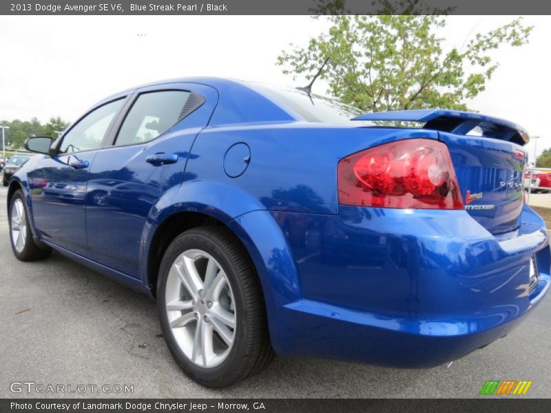 Blue Streak Pearl / Black 2013 Dodge Avenger SE V6