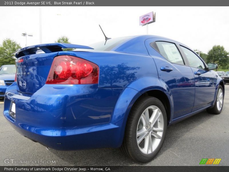 Blue Streak Pearl / Black 2013 Dodge Avenger SE V6