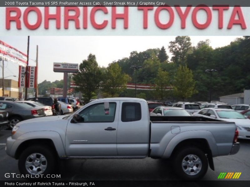 Silver Streak Mica / Graphite Gray 2008 Toyota Tacoma V6 SR5 PreRunner Access Cab