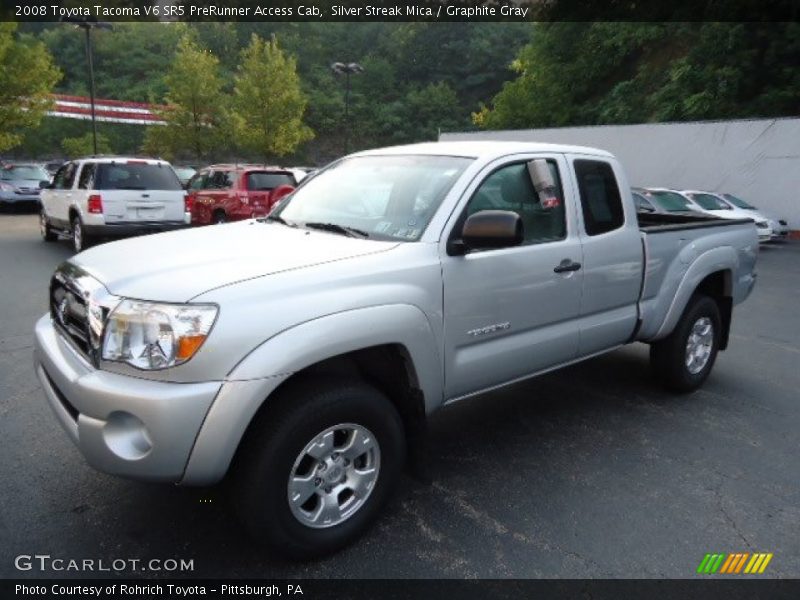 Silver Streak Mica / Graphite Gray 2008 Toyota Tacoma V6 SR5 PreRunner Access Cab