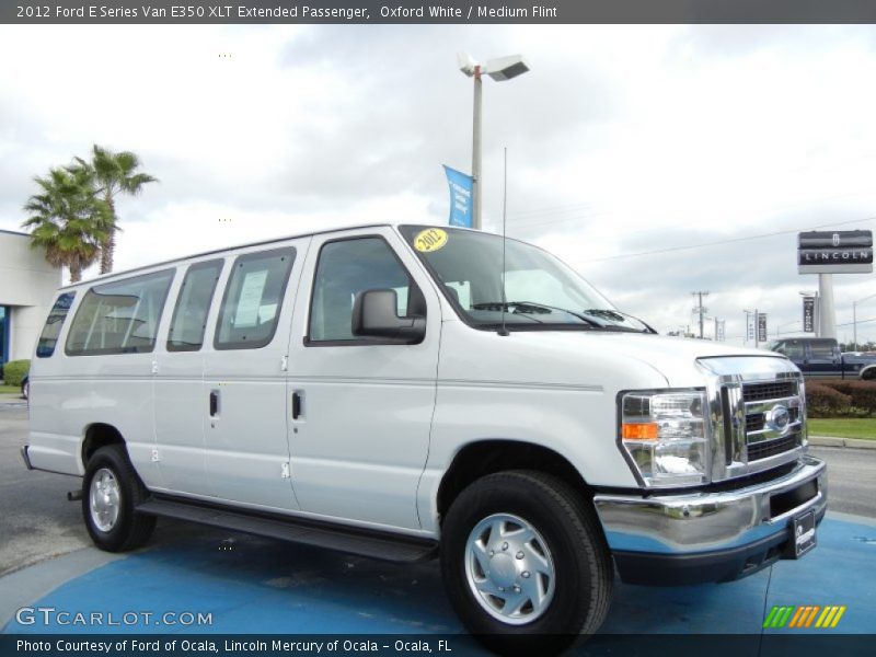Oxford White / Medium Flint 2012 Ford E Series Van E350 XLT Extended Passenger