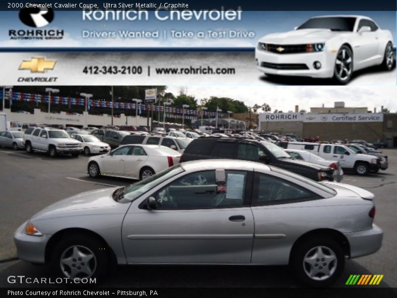 Ultra Silver Metallic / Graphite 2000 Chevrolet Cavalier Coupe