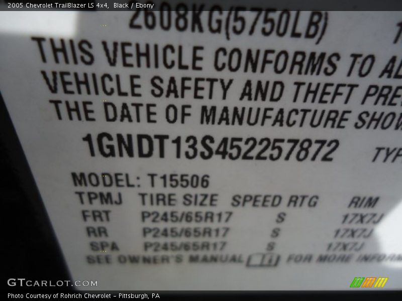 Black / Ebony 2005 Chevrolet TrailBlazer LS 4x4